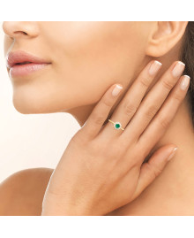 Bague femme - Plaqué or - Oxydes de zirconium