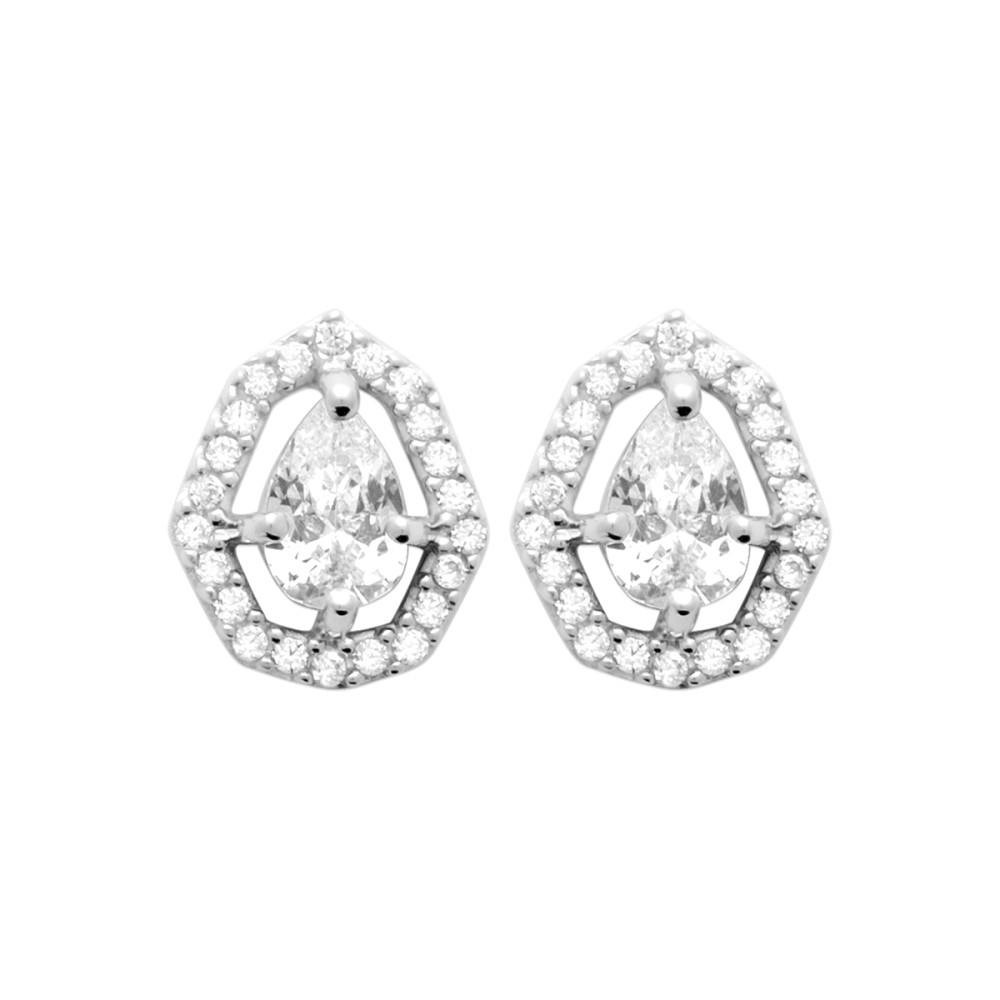 Boucles d'oreilles femme - Argent 925 - Oxydes de zirconium Boucles d'oreilles femme - Argent 925 - Oxydes de zirconium