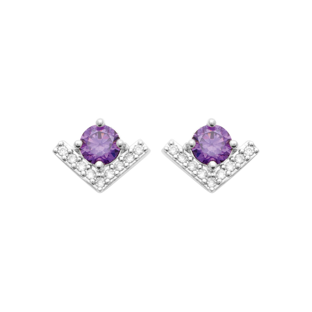 Boucles d'oreilles femme - Argent 925 - Oxydes de zirconium Boucles d'oreilles femme - Argent 925 - Oxydes de zirconium