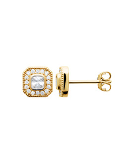 Boucles d'oreilles femme - Plaqué or - Oxydes de zirconium Boucles d'oreilles femme - Plaqué or - Oxydes de zirconium