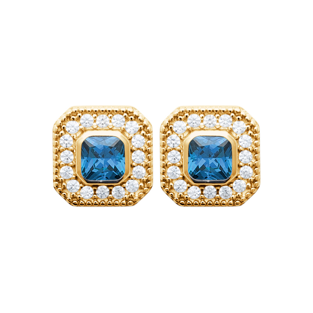 Boucles d'oreilles femme - Plaqué or - Oxydes de zirconium Boucles d'oreilles femme - Plaqué or - Oxydes de zirconium
