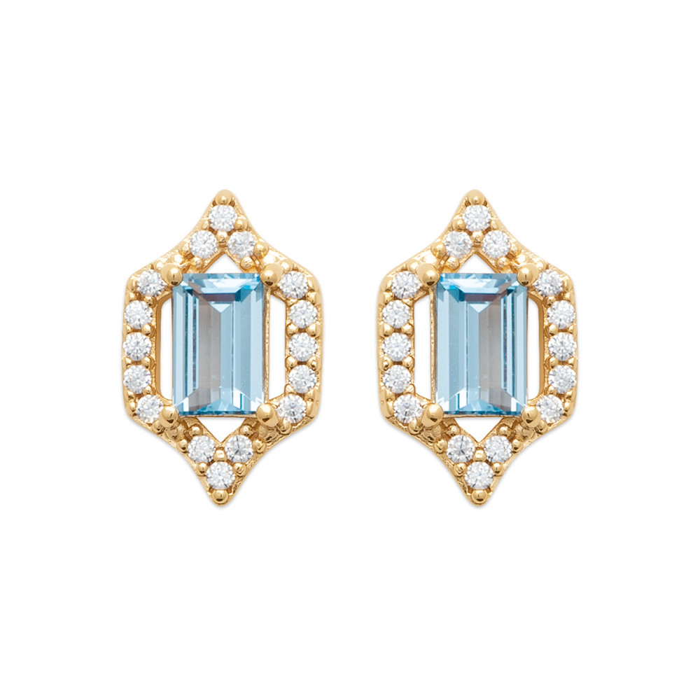 Boucles d'oreilles femme - Plaqué or - Oxydes de zirconium Boucles d'oreilles femme - Plaqué or - Oxydes de zirconium