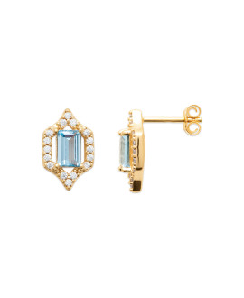 Boucles d'oreilles femme - Plaqué or - Oxydes de zirconium Boucles d'oreilles femme - Plaqué or - Oxydes de zirconium