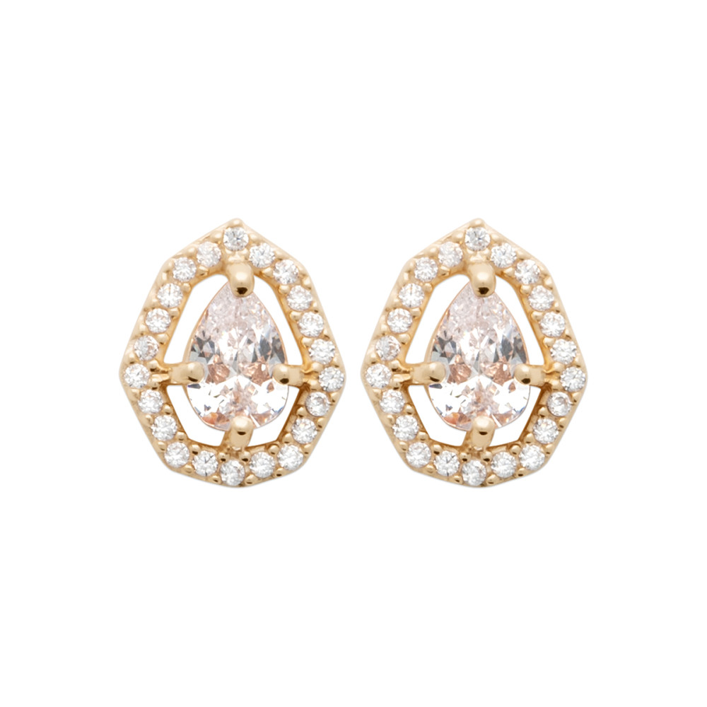 Boucles d'oreilles femme - Plaqué or - Oxydes de zirconium