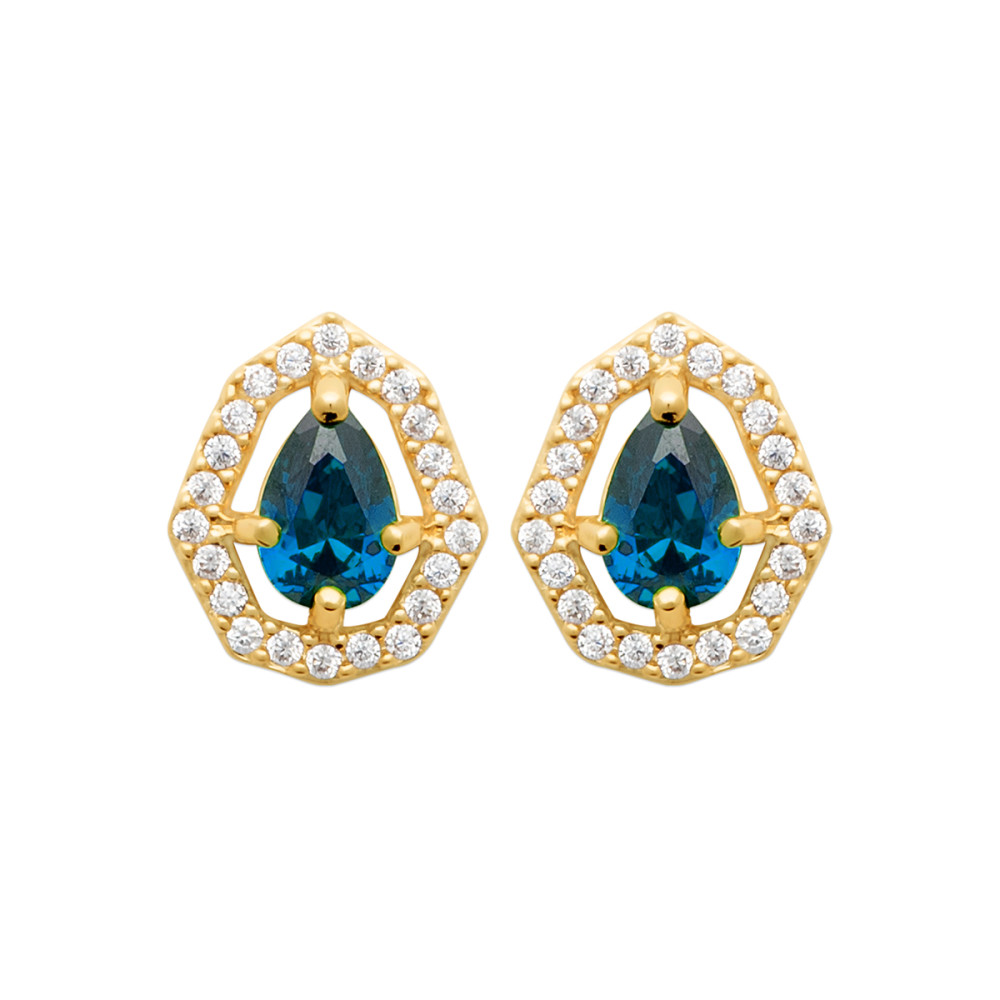 Boucles d'oreilles femme - Plaqué or - Oxydes de zirconium Boucles d'oreilles femme - Plaqué or - Oxydes de zirconium