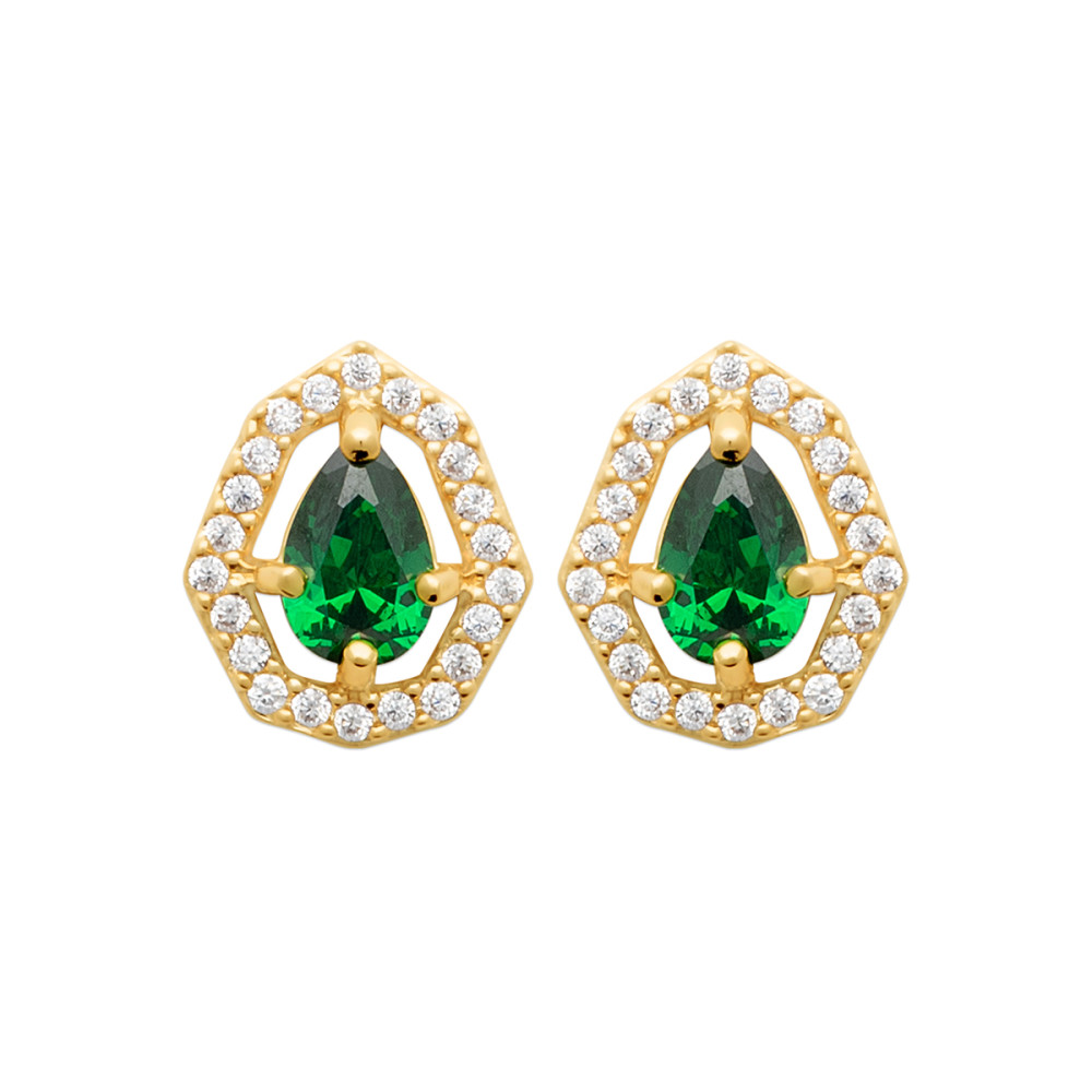 Boucles d'oreilles femme - Plaqué or - Oxydes de zirconium Boucles d'oreilles femme - Plaqué or - Oxydes de zirconium