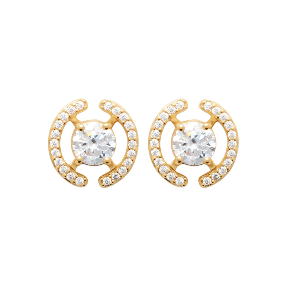 Boucles d'oreilles femme - Plaqué or - Oxydes de zirconium Boucles d'oreilles femme - Plaqué or - Oxydes de zirconium