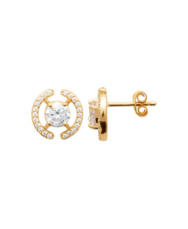Boucles d'oreilles femme - Plaqué or - Oxydes de zirconium Boucles d'oreilles femme - Plaqué or - Oxydes de zirconium