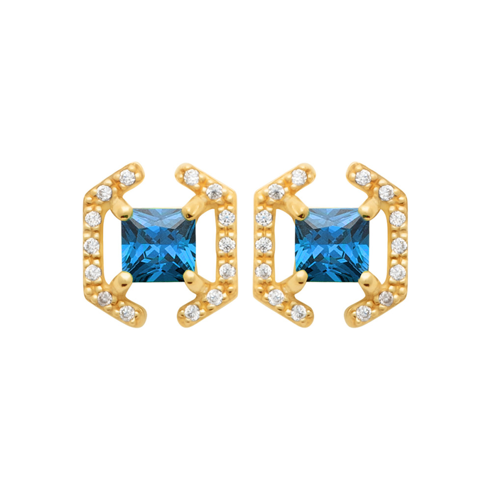 Boucles d'oreilles femme - Plaqué or - Oxydes de zirconium Boucles d'oreilles femme - Plaqué or - Oxydes de zirconium