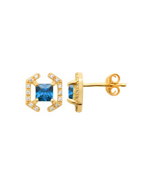 Boucles d'oreilles femme - Plaqué or - Oxydes de zirconium