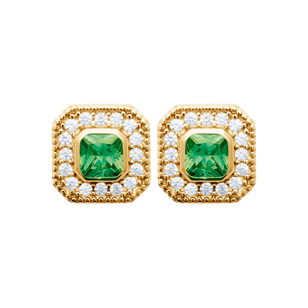 Boucles d'oreilles femme - Plaqué or - Oxydes de zirconium Boucles d'oreilles femme - Plaqué or - Oxydes de zirconium