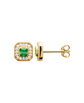 Boucles d'oreilles femme - Plaqué or - Oxydes de zirconium Boucles d'oreilles femme - Plaqué or - Oxydes de zirconium