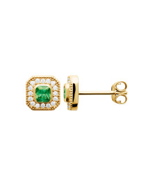 Boucles d'oreilles femme - Plaqué or - Oxydes de zirconium