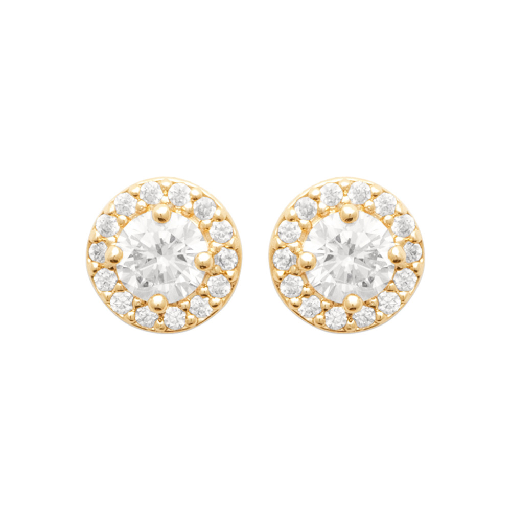 Boucles d'oreilles femme - Plaqué or - Oxydes de zirconium