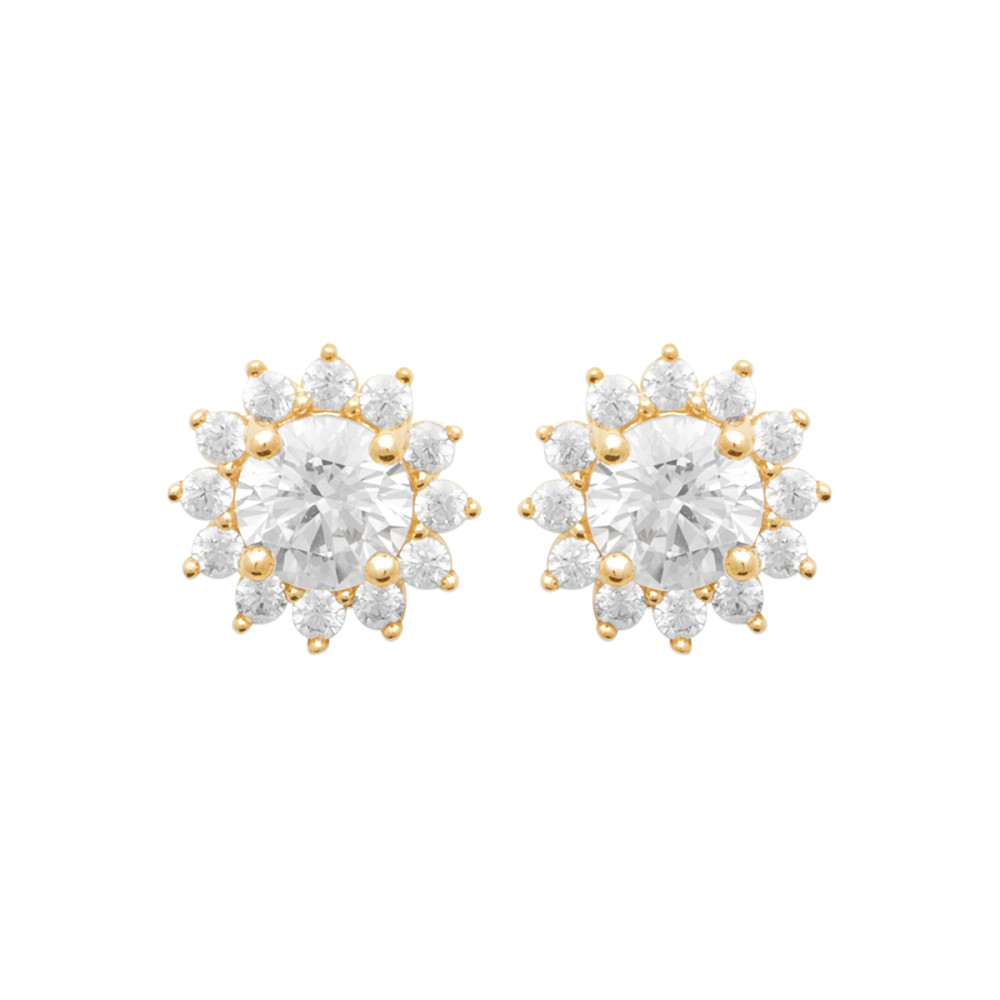 Boucles d'oreilles femme - Plaqué or - Oxydes de zirconium
