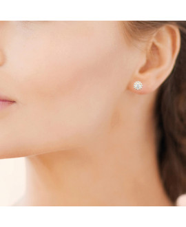 Boucles d'oreilles femme - Plaqué or - Oxydes de zirconium