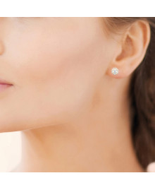 Boucles d'oreilles femme - Plaqué or - Oxydes de zirconium
