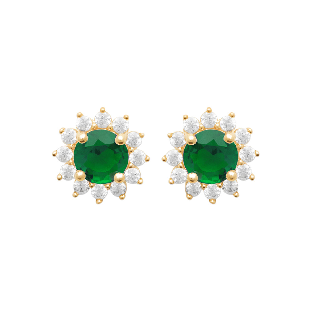 Boucles d'oreilles femme - Plaqué or - Oxydes de zirconium