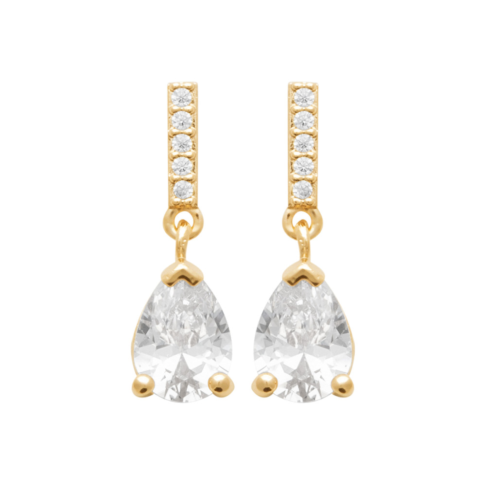 Boucles d'oreilles femme - Plaqué or - Oxydes de zirconium Boucles d'oreilles femme - Plaqué or - Oxydes de zirconium