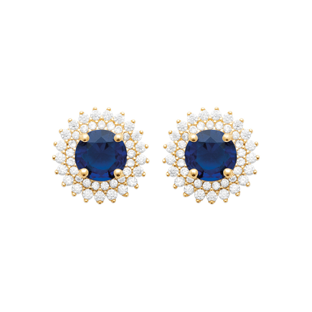 Boucles d'oreilles femme - Plaqué or - Oxydes de zirconium