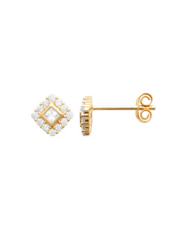 Boucles d'oreilles femme - Plaqué or - Oxydes de zirconium Boucles d'oreilles femme - Plaqué or - Oxydes de zirconium