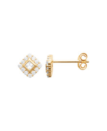 Boucles d'oreilles femme - Plaqué or - Oxydes de zirconium