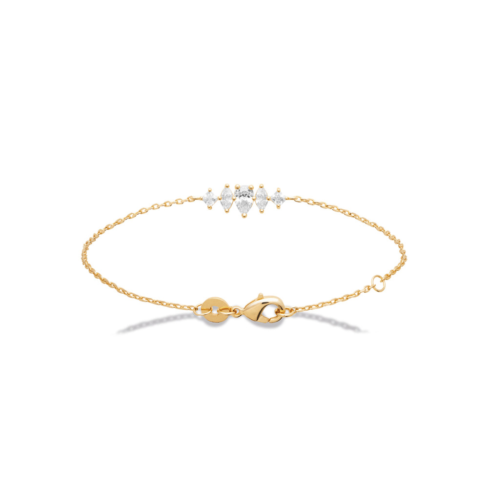 Bracelet femme - Plaqué or - Oxydes de zirconium