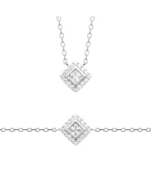 Collier femme - Argent 925 - Oxydes de zirconium