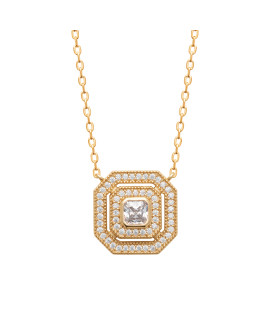 Collier femme - Plaqué or - Oxydes de zirconium