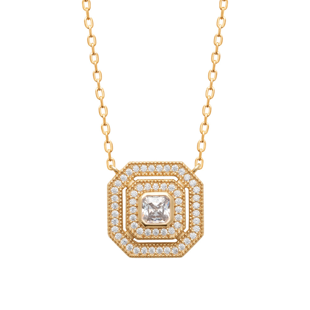 Collier femme - Plaqué or - Oxydes de zirconium