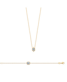 Collier femme - Plaqué or - Oxydes de zirconium Collier femme - Plaqué or - Oxydes de zirconium