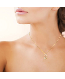 Collier femme - Plaqué or - Oxydes de zirconium