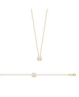 Collier femme - Plaqué or - Oxydes de zirconium