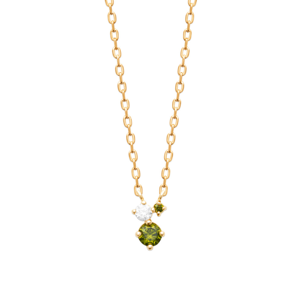 Collier femme - Plaqué or - Oxydes de zirconium