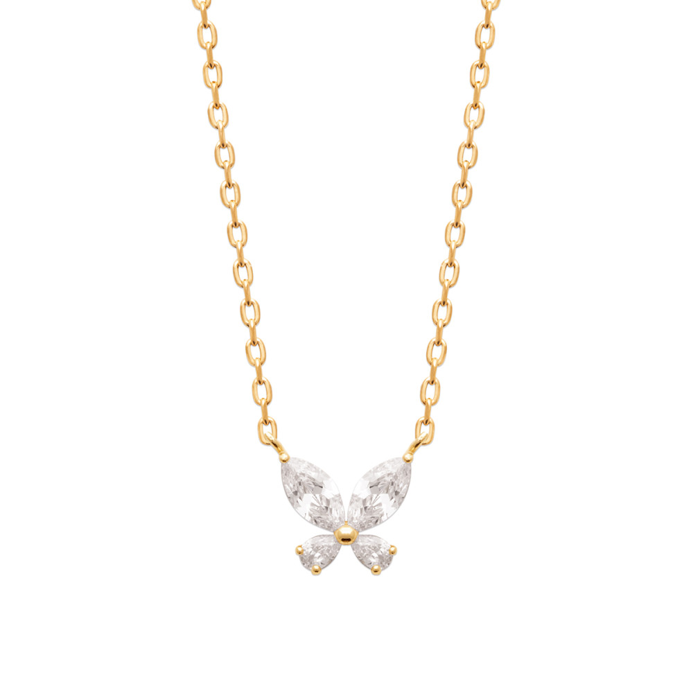 Collier femme - Plaqué or - Oxydes de zirconium