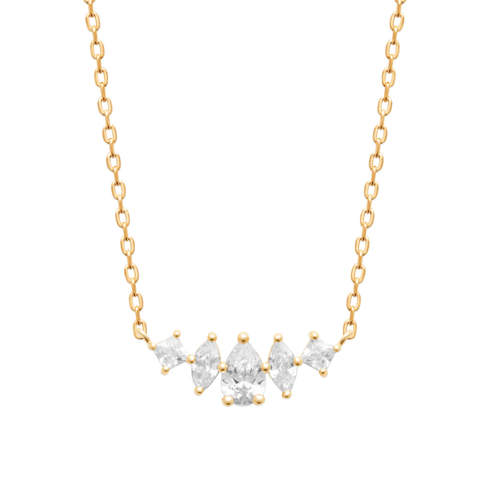 Collier femme - Plaqué or - Oxydes de zirconium