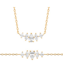 Collier femme - Plaqué or - Oxydes de zirconium