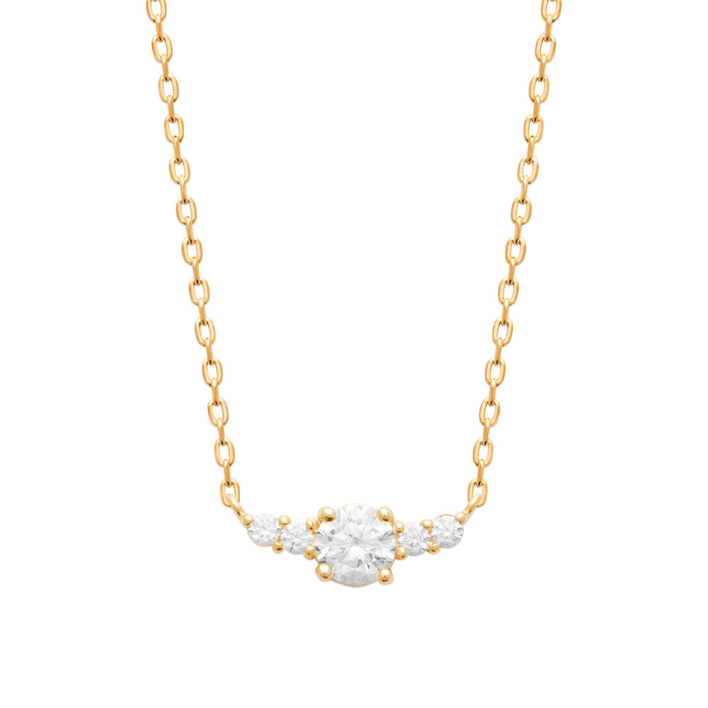 Collier femme - Plaqué or - Oxydes de zirconium