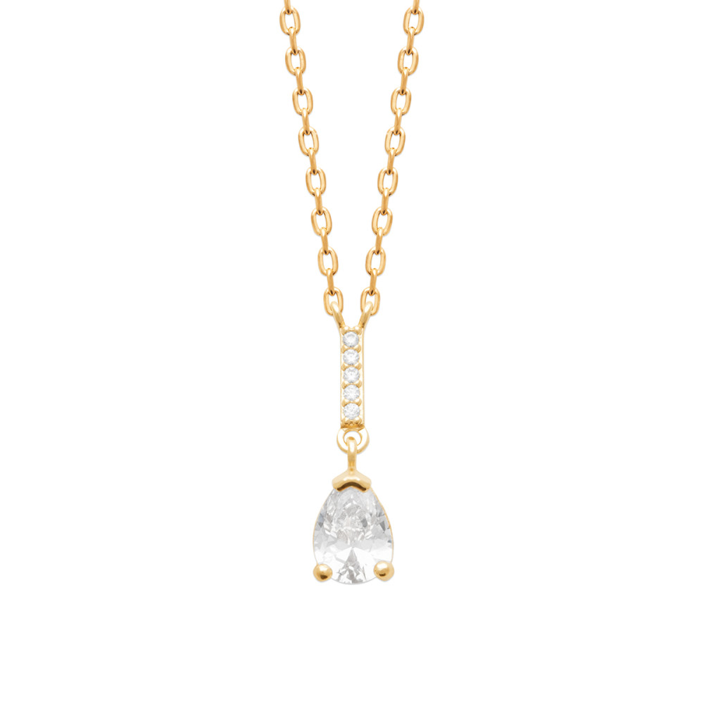 Collier femme - Plaqué or - Oxydes de zirconium