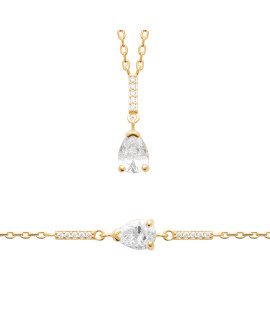 Collier femme - Plaqué or - Oxydes de zirconium