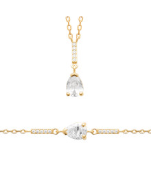 Collier femme - Plaqué or - Oxydes de zirconium