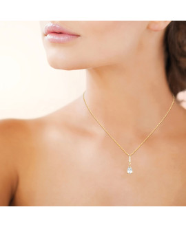 Collier femme - Plaqué or - Oxydes de zirconium
