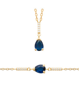 Collier femme - Plaqué or - Oxydes de zirconium