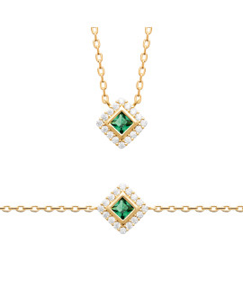 Collier femme - Plaqué or - Oxydes de zirconium Collier femme - Plaqué or - Oxydes de zirconium