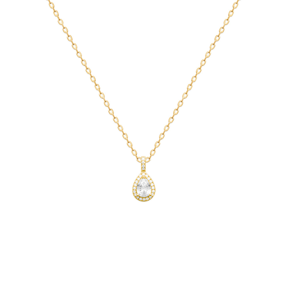 Collier femme - Plaqué or - Oxydes de zirconium