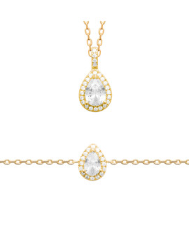 Collier femme - Plaqué or - Oxydes de zirconium