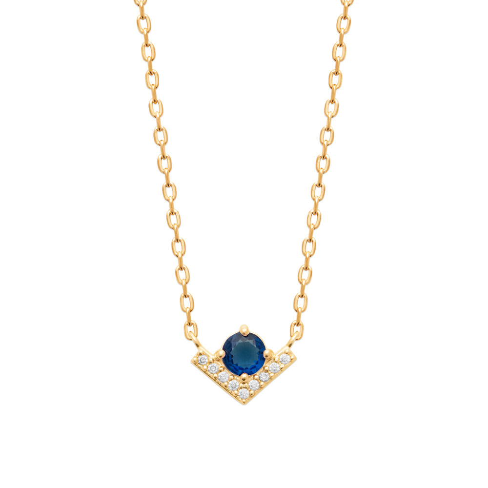 Collier femme - Plaqué or - Oxydes de zirconium