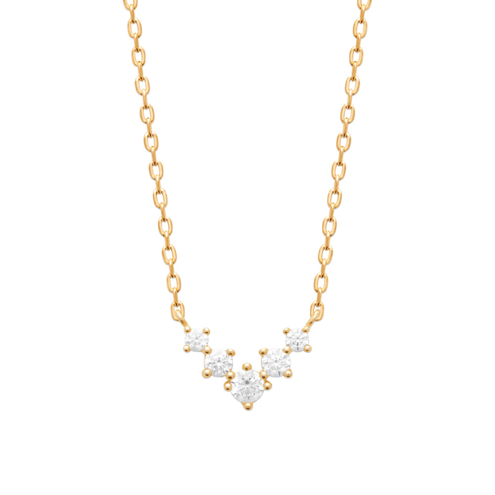 Collier femme - Plaqué or - Oxydes de zirconium Collier femme - Plaqué or - Oxydes de zirconium