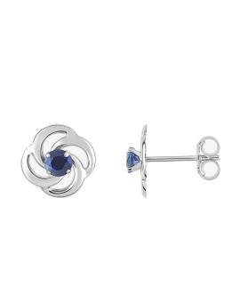 Boucles d'oreilles femme - saphir - Or 18 Carats
