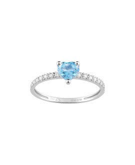 Bague coeur Femme - topaze - Or 9 Carats